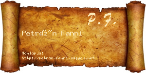 Petrán Fanni névjegykártya