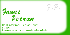 fanni petran business card